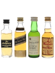 Antiquary, Findlater's, Johnnie Walker Black Label & Morton's Bottled 1970s 4 x 4.7cl-5cl / 40%