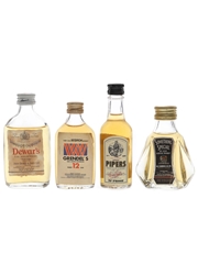 Dewar's, Grendel's, Hundred Pipers & Something Special Bottled 1970s 4 x 3.7cl-5cl