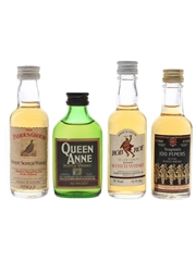 Famous Grouse, Queen Anne, Rob Roy & 100 Pipers Bottled 1970s 4 x 4.7cl-5cl / 40%