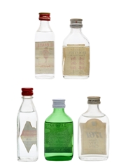 Assorted London Dry Gin Bottled 1970s & 1980s 5 x 5cl