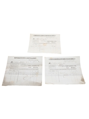 Riverstown Distillery Purchase Receipts, Dated 1849