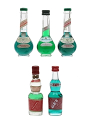 Cusenier Freezomint & Get Pippermint Creme De Menthe Liqueurs Bottled 1960s-1970s 5 x 3cl-5cl