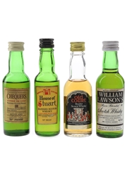 Old Court, Chequers, House Of Stuart & William Lawson's Bottled 1970s & 1980s 4 x 4.7cl-5cl