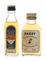 Black Bush & Paddy Bottled 1980s 2 x 5cl / 40%