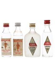 Beefeater & Gilbey's London Dry Gin Bottled 1970s 4 x 5cl / 40%