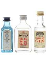 Bombay Sapphire, Booth's & London Dry Gin  3 x 5cl / 40%