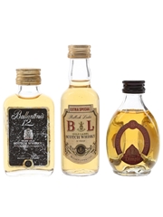 Ballantine's, Bulloch Lade & Dimple Bottled 1970s & 1980s 3 x 5cl / 40%