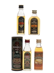 Bushmills & Dunphy's Irish Whiskey Bottled 1970s & 1980s 4 x 4cl-5cl / 40%