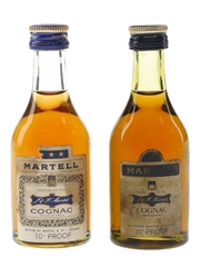 Martell 3 Star Bottled 1970s 2 x 5cl / 40%