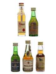 Assorted Brandy Bottled 1970s 5 x 4cl-4.5cl