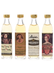 King Henry VIII, Lord Salisbury, Parliament & Queen Mary Bottled 1970s 4 x 1.1cl