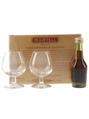 Martell Medaillon VSOP Bottled 1980s - Glasses Gift Pack 5cl / 40%