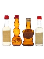 Mazzetti, Ramazzotti, Negroni & Stock Grappa Bottled 1980s 4 x 2.5cl-3cl