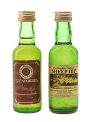 Glenforres 12 Year Old & Sheep Dip 8 Year Old Bottled 1980s 2 x 5cl