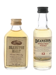 Deanston Malt & 12 Year Old Bottled 1980s & 1990s 2 x 5cl / 40%