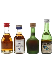Bisquit, Courvoisier, Martell & Remy Martin Bottled 1960s & 1970s 4 x 3cl