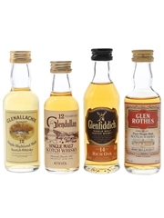 Glenallachie, Glendullan, Glenfiddich & Glen Rothes Bottled 1980s (except Glenfiddich) 4 x 5cl