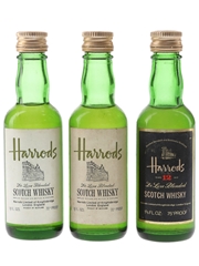 Harrods 12 Year Old & De Luxe Bottled 1970s 3 x 4.7cl