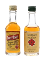 Early Times & Four Roses Bottled 1970s 2 x 4.7cl / 43%