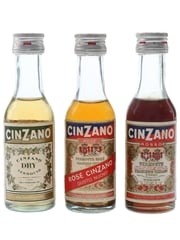 Cinzano Dry, Rose & Rosso Bottled 1970s 3 x 5cl