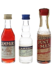 Campari Bitter, Cordial & Carpano Punt E Mes Bottled 1970s & 1980s 3 x 3cl-5cl