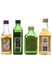Chivas Regal, Passport Scotch, Pinwinnie Royale & Teacher's Bottled 1970s 4 x 4.7cl-5cl