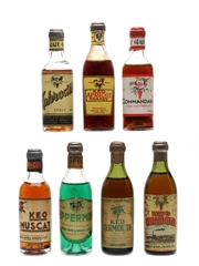 Keo Liqueurs, Wine & Vermouth Bottled 1930s-1940s 7 x 5cl