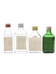 Booth's, Beefeater, Gordon's & White Satin Bottled 1970s-1980s 4 x 5cl