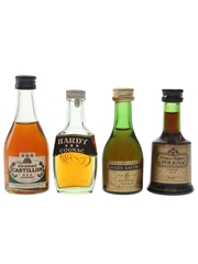 Assorted Cognac Bottled 1960s-1980s 4 x 3cl / 40%