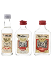 Vladivar Imperial Vodka Bottled 1970s & 1980s 3 x 5cl