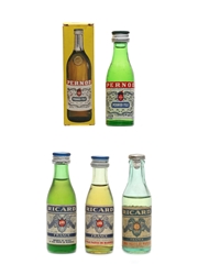Pernod Ricard Bottled 1960s & 1970s 4 x 2.3cl-2.8cl / 45%