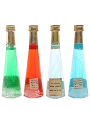Casoni Cristallizzato Liqueurs Bottled 1970s - Apericum, Cherry, Genepy & Paradise 4 x 4cl / 40%
