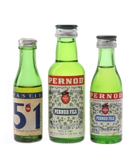 Pernod Fils Bottled 1960s & 1980s 3 x 2.3cl-5cl