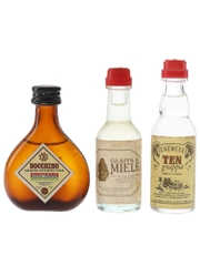 Bocchino, Al Miele & Tenerelli Grappa Bottled 1980s 3 x 2.5cl-2.7cl