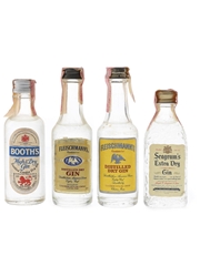 Booth's, Fleischmann's & Seagram's Dry Gin Bottled 1970s-1980s - United States 4 x 4.7cl-5cl