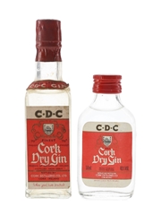 Cork Dry Gin Bottled 1950s & 1980s 2 x 5cl / 40%