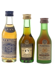 Martell 3 Star, Cordon Bleu & VSOP Bottled 1960s & 1970s 3 x 5cl / 40%