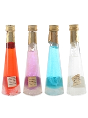Casoni Cristallizzato Liqueurs Bottled 1970s - Cherry, Ipericum, Paradise, Sambuca 4 x 4cl / 40%