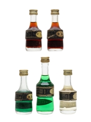 Marie Brizard Liqueurs Bottled 1980s 5 x 3cl-5cl