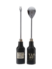Buchanan's Black & White Fondue Fork & Vat 69 Bar Spoon