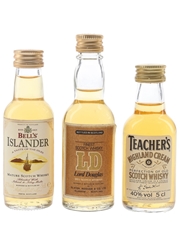 Bell's Islander, Lord Douglas & Teacher's Highland Cream Bottled 1980s & 1990s 3 x 5cl / 40%