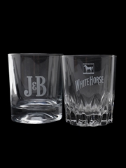 Justerini & Brooks And White Horse Highball Glasses & Tumblers  9cm-14cm Tall