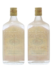 Gordon's Dry Gin Bottled 1970s 2 x 75cl