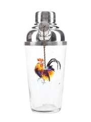 Rooster Glass Cocktail Shaker  24cm Tall