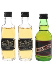 Antiquary 12 Year Old & Black Bottle Bottled 1980s 3 x 5cl / 40%