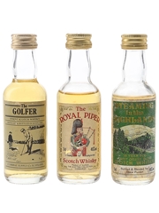 Golfer, Royal Piper & Steaming In The Highlands Bottled 1980s 3 x 5cl / 40%