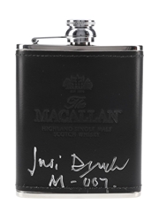 Macallan Hip Flask & Photograph Signed By Judi Dench 