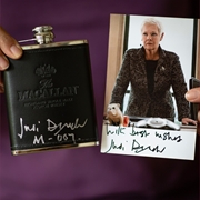 Macallan Hip Flask & Photograph Signed By Judi Dench 