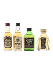 Chivas Regal 12 Year Old, Hundred Pipers, Something Special & Queen Anne Bottled 1960s-1970s 4 x 5cl