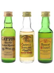 Catto's, Crown Of Scotland & House Of Stuart Bottled 1970s-1980s 3 x 5cl